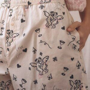 Anthropologie The Wren Love Cupid Valentine Cotton Boxer Shorts